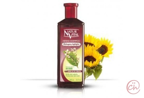 Натурален оцветяващ шампоан за коса с къна Махагон – Natur Vital